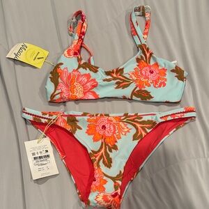 Maaji Floral Reversible Bikini Set Size L NWT